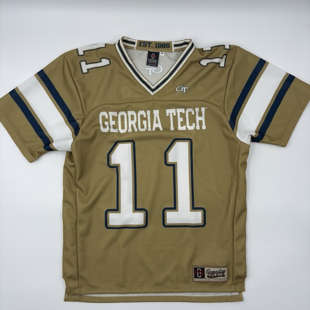 Georgia Tech Yellow Jackets #11 Haynes Football Jersey Gold Gameday Great Size M